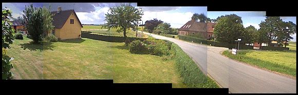 Panoramic view of rural Denmark.