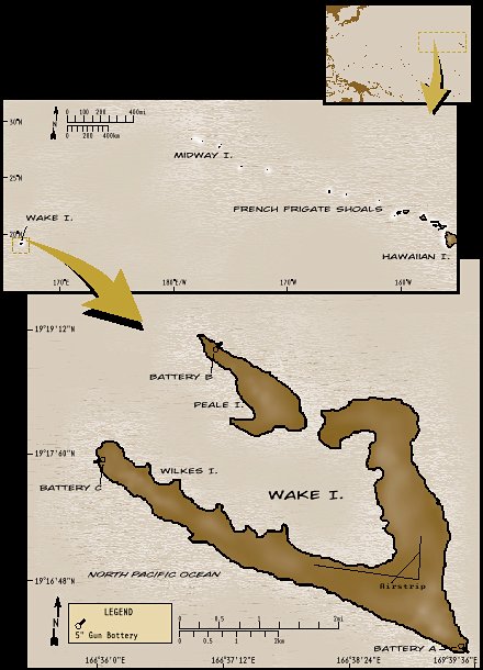 Wake Island map (December 9, 1941)